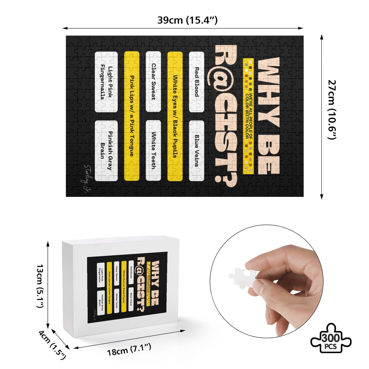 "Why Be R@cist"- Front Wooden Jigsaw Puzzle (300 Pcs)