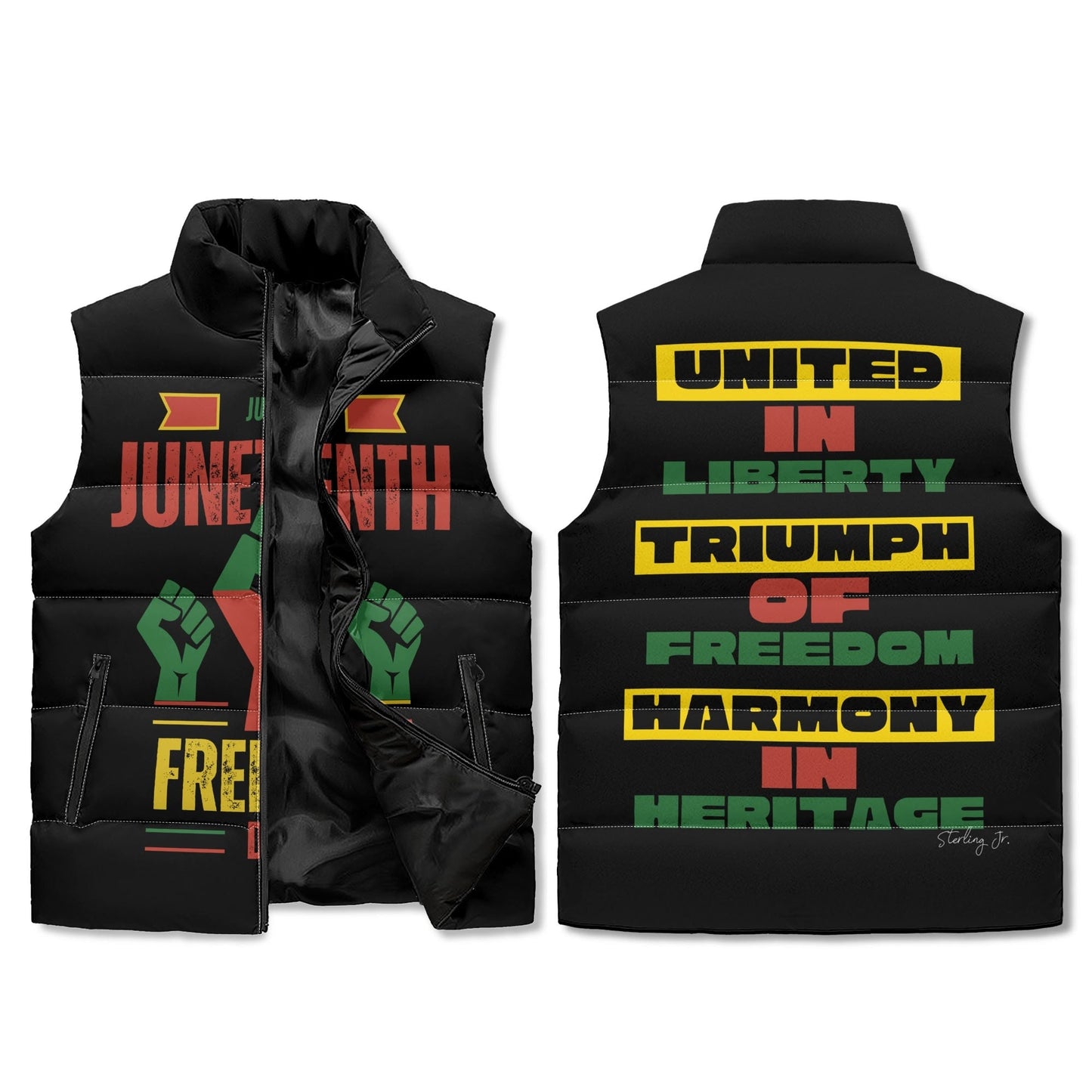 Juneteenth Fist Puffer Vest