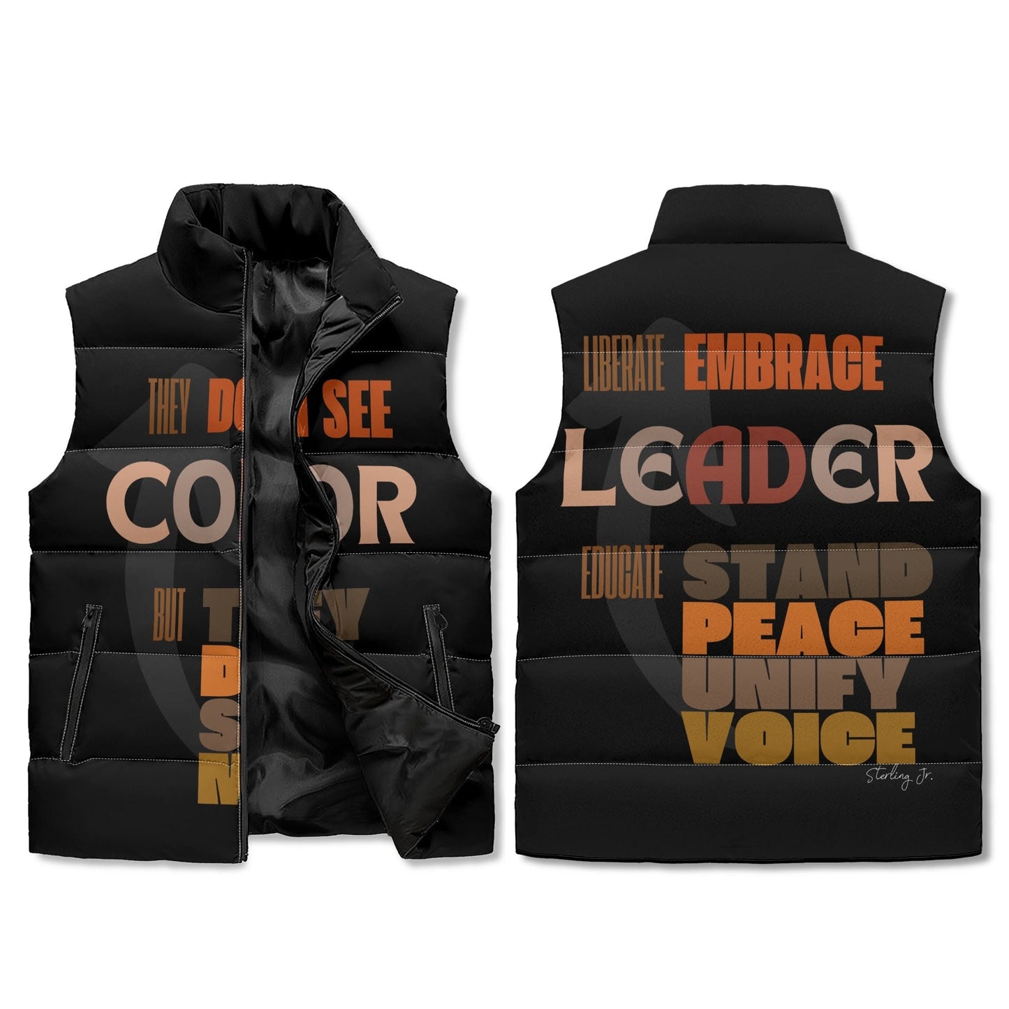 Seeing Beyond Color Puffer Vest