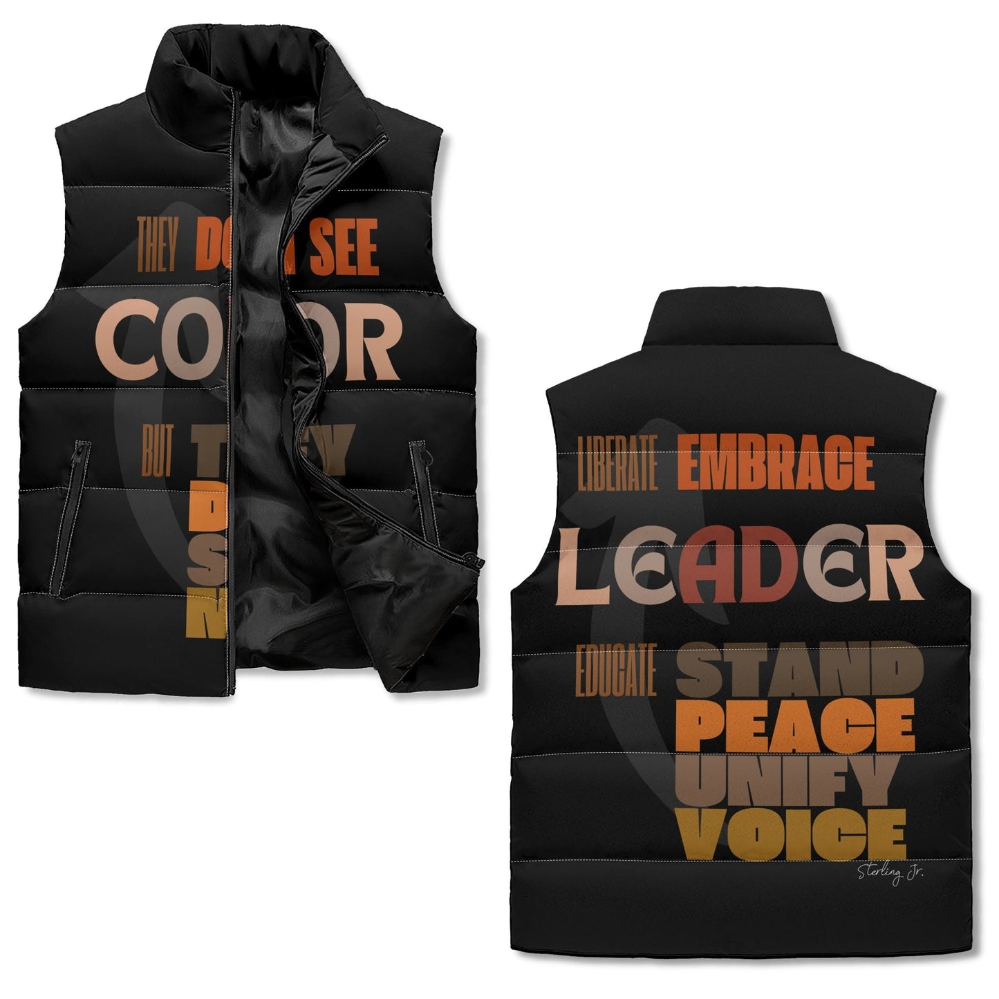 Seeing Beyond Color Puffer Vest
