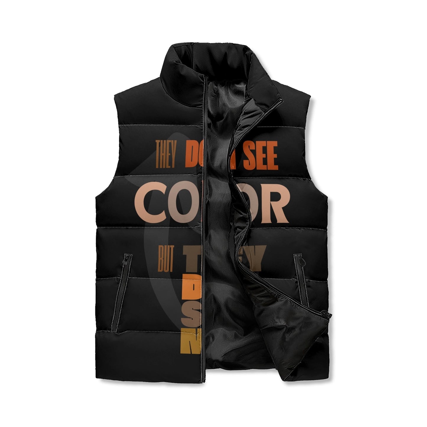 Seeing Beyond Color Puffer Vest