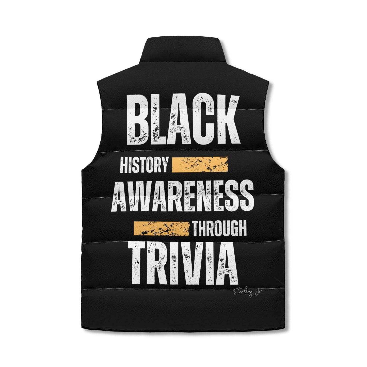 Black Cards Of History Puffer Vest