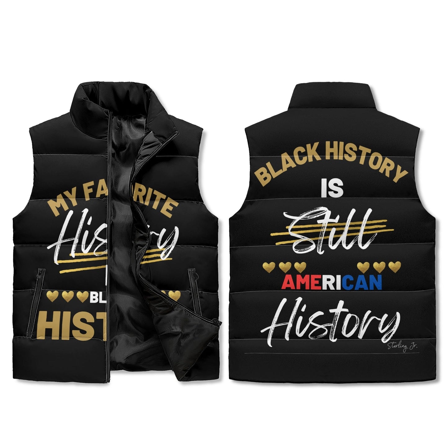 Black History Puffer Vest
