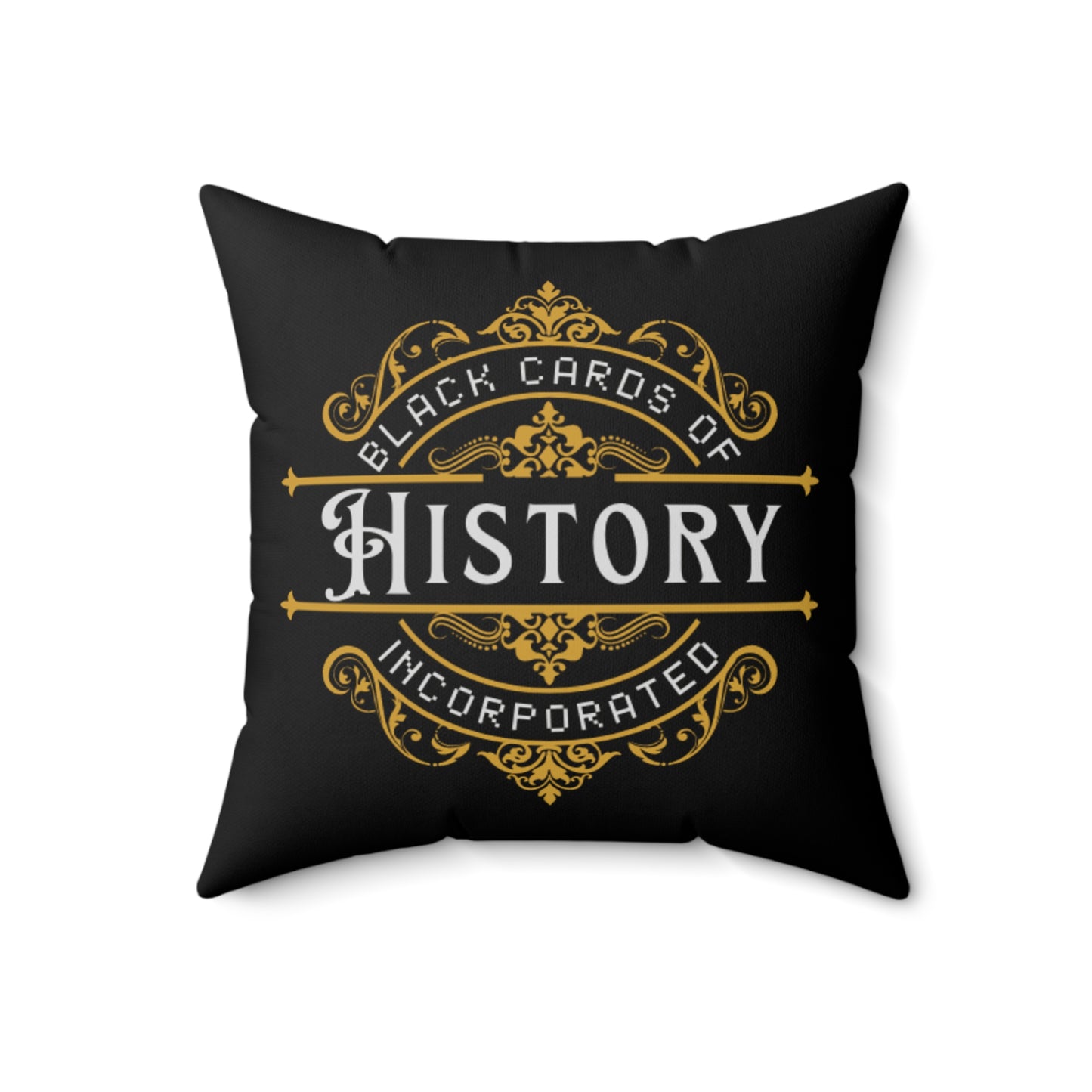 "Black Cards Of History" Spun Polyester Square Pillow