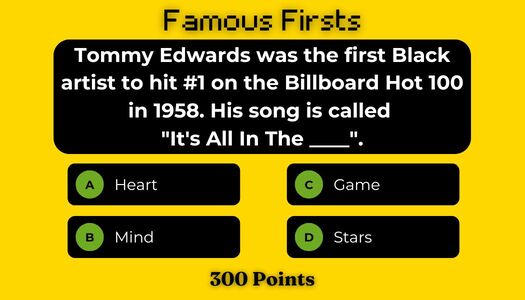 "Black Music Month" Trivia Board: 35 Questions