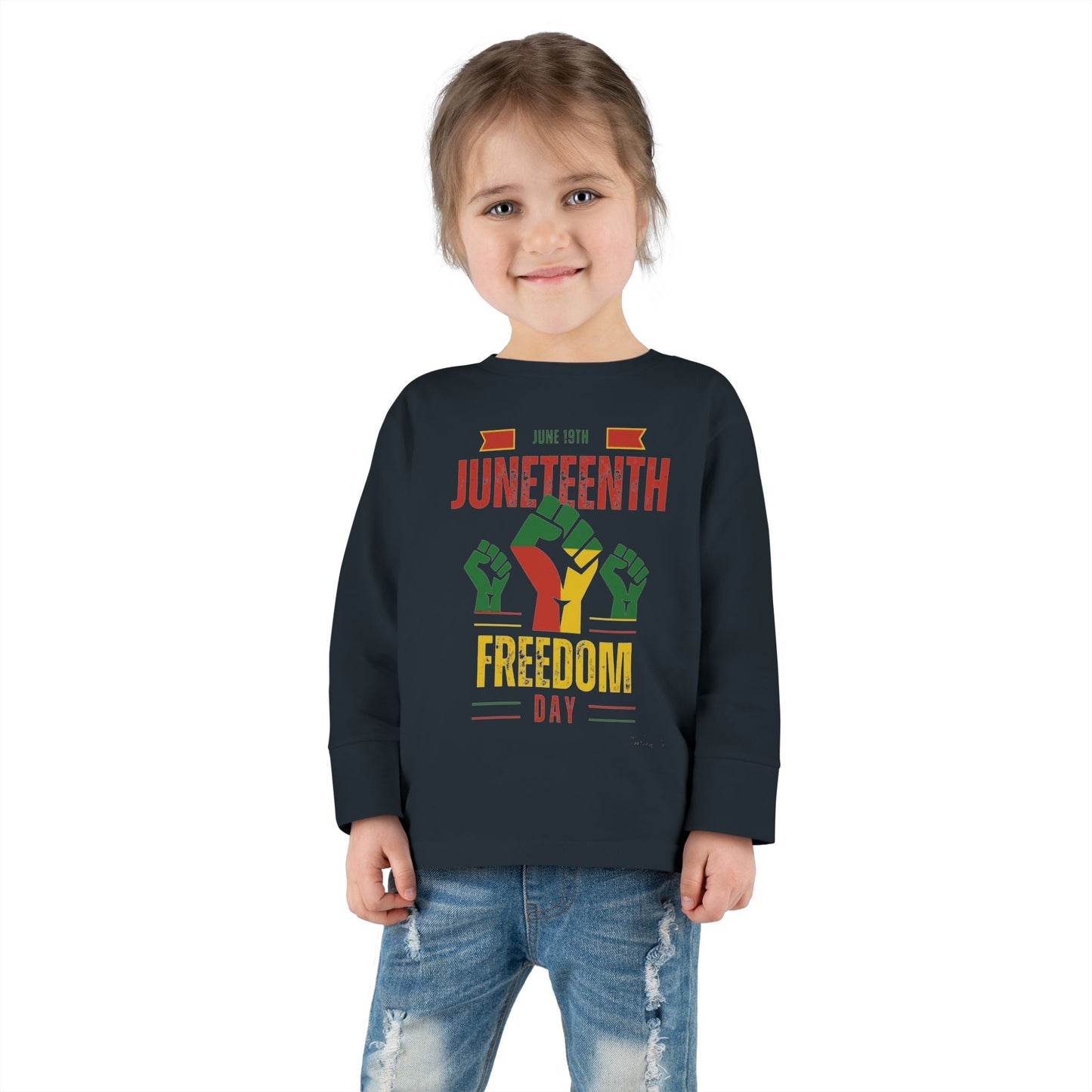 "Juneteenth Fist" Toddler Long Sleeve Tee