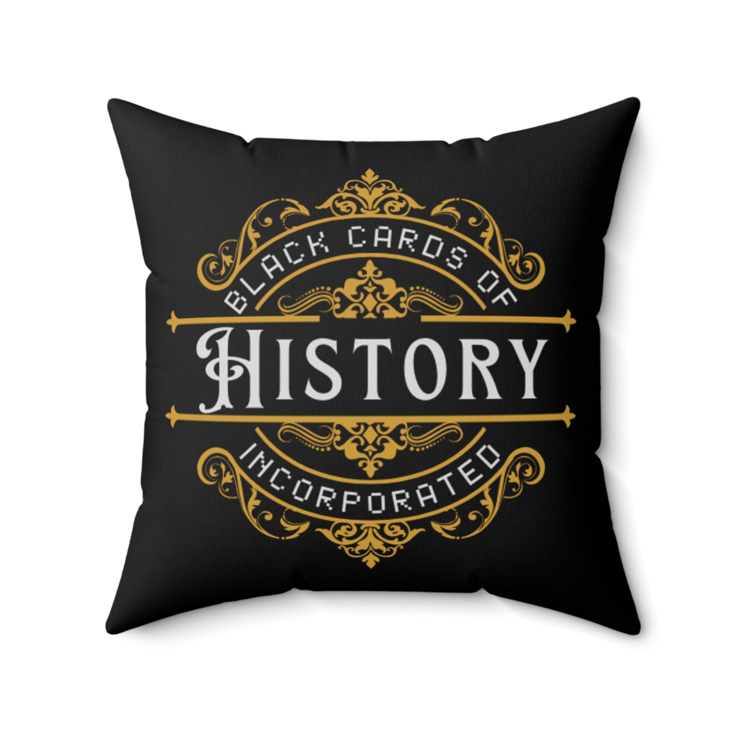 "Black Cards Of History" Spun Polyester Square Pillow