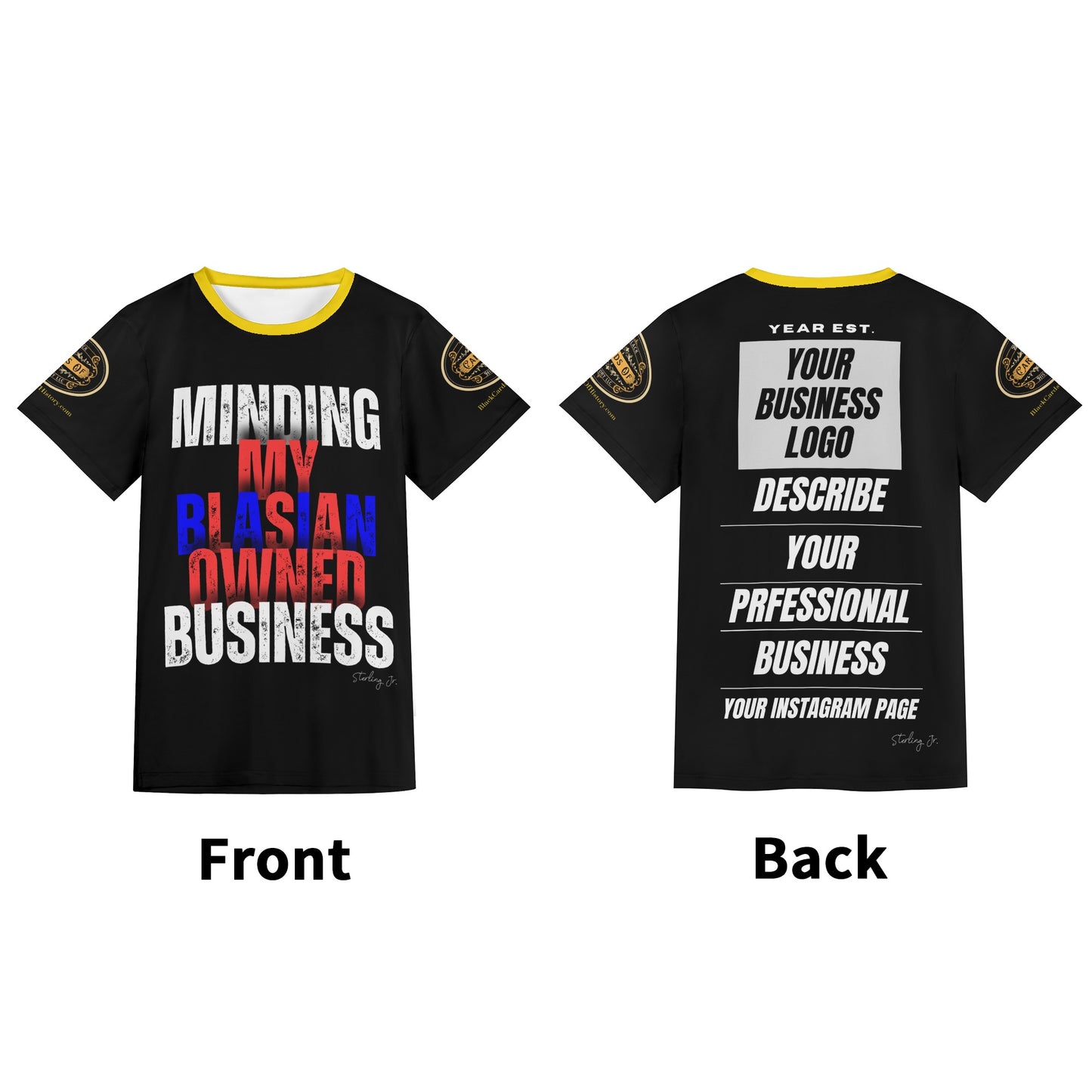 "Minding My Black Owned Business" Custom Short Sleeve T-Shirt