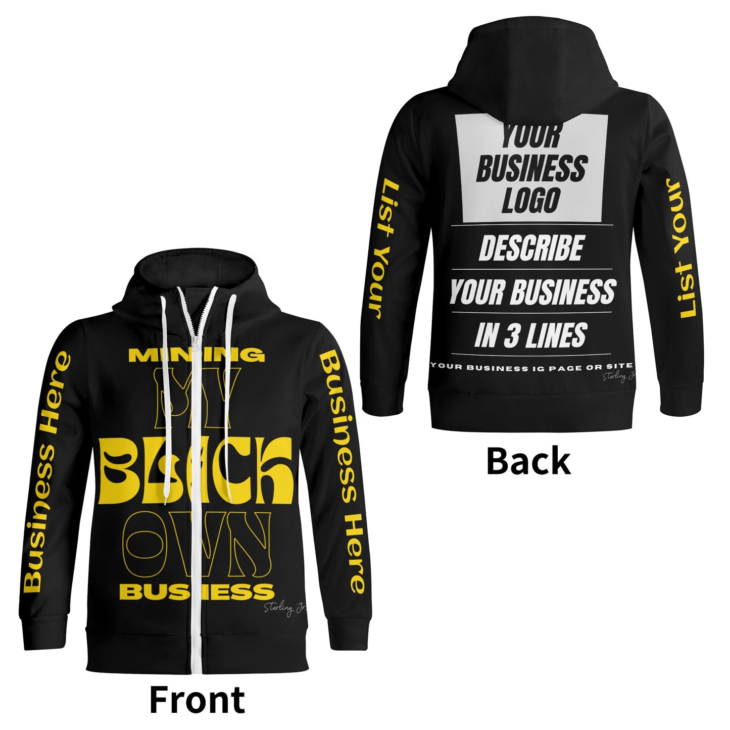 "Minding My Black Owned Business" Custom Turtleneck Hoodie