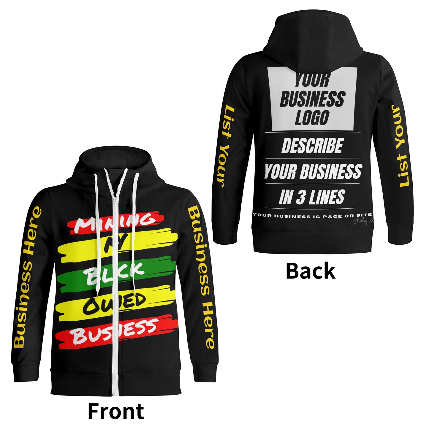 "Minding My Black Owned Business" Custom Turtleneck Hoodie