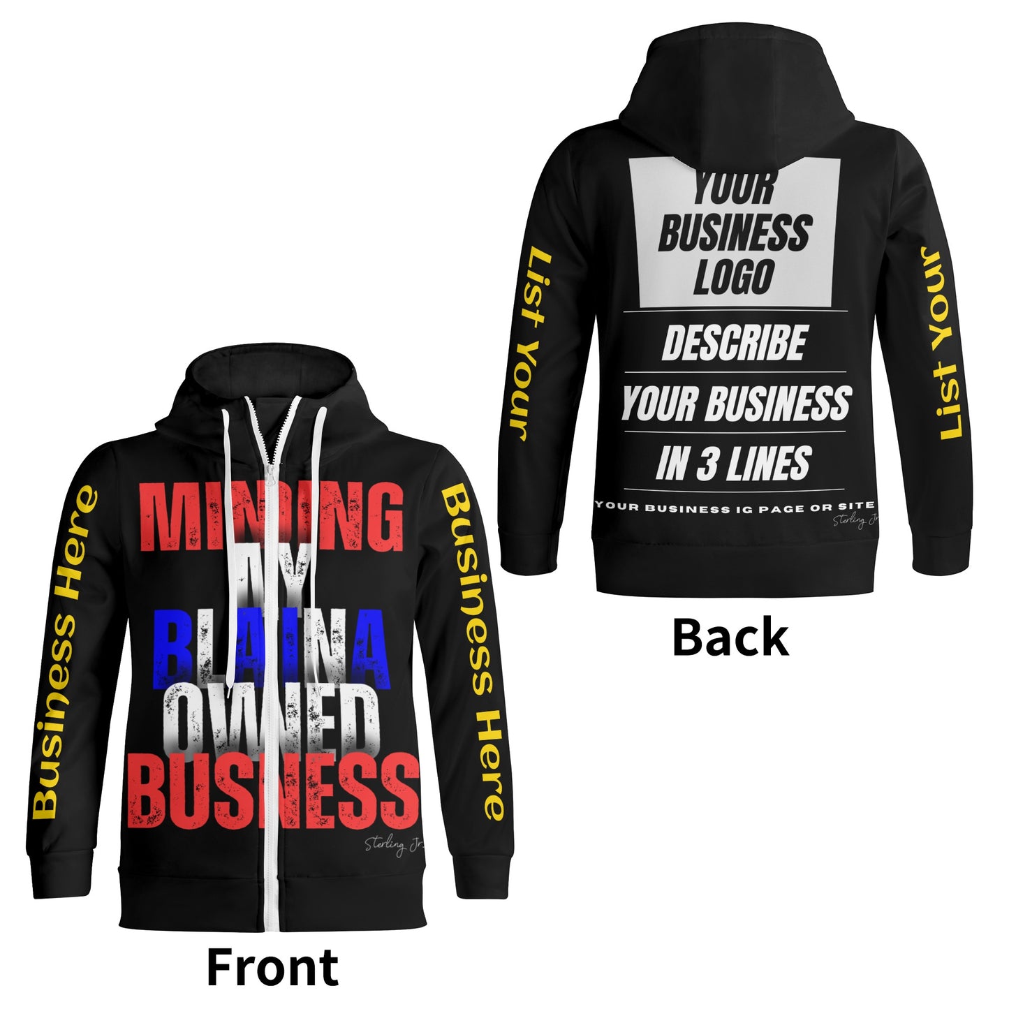 "Minding My Black Owned Business" Custom Turtleneck Hoodie