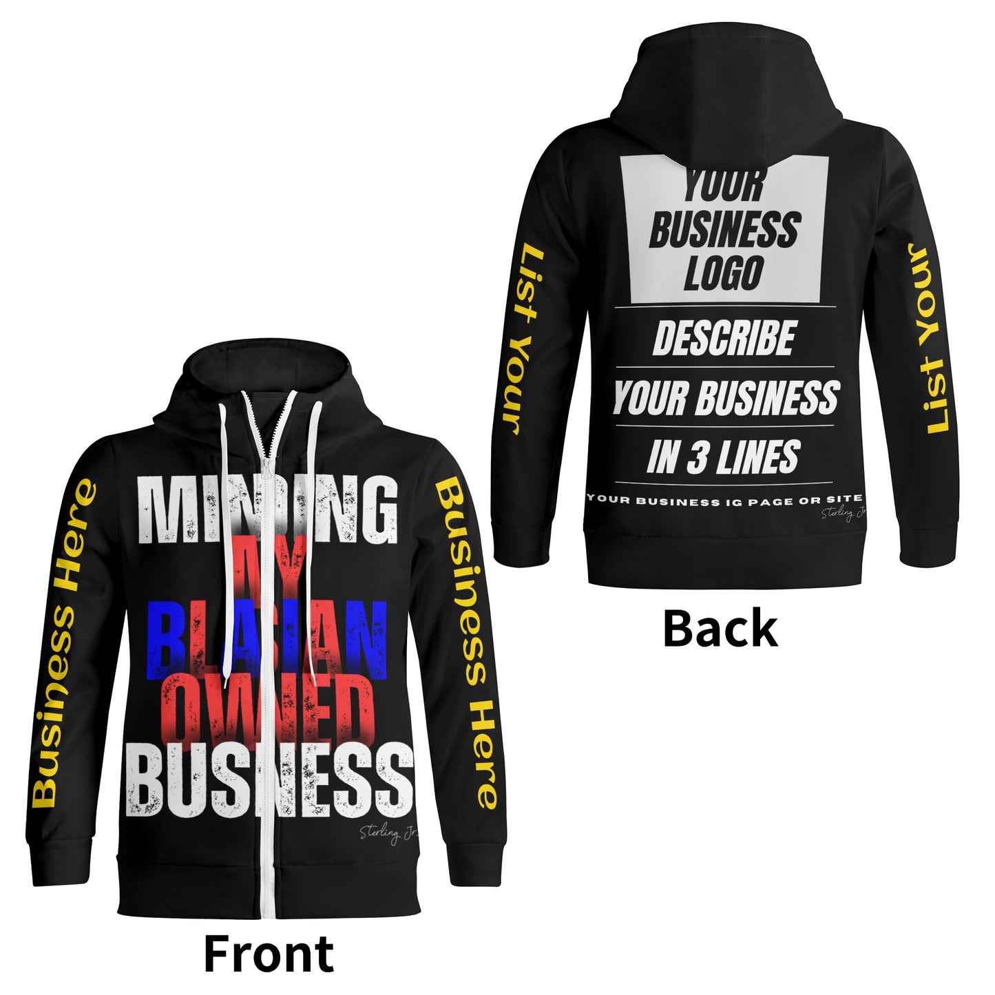 "Minding My Black Owned Business" Custom Turtleneck Hoodie