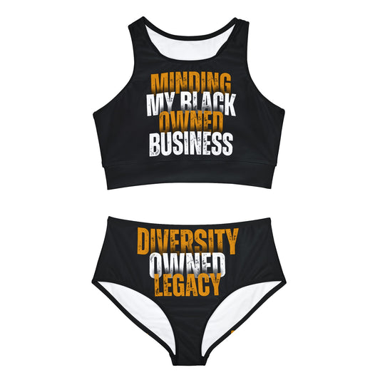 "Minding My Black Owned Business" Sporty Bikini Set