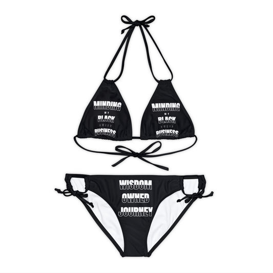 "Minding My Black Owned Business - Version C" Strappy Bikini Set