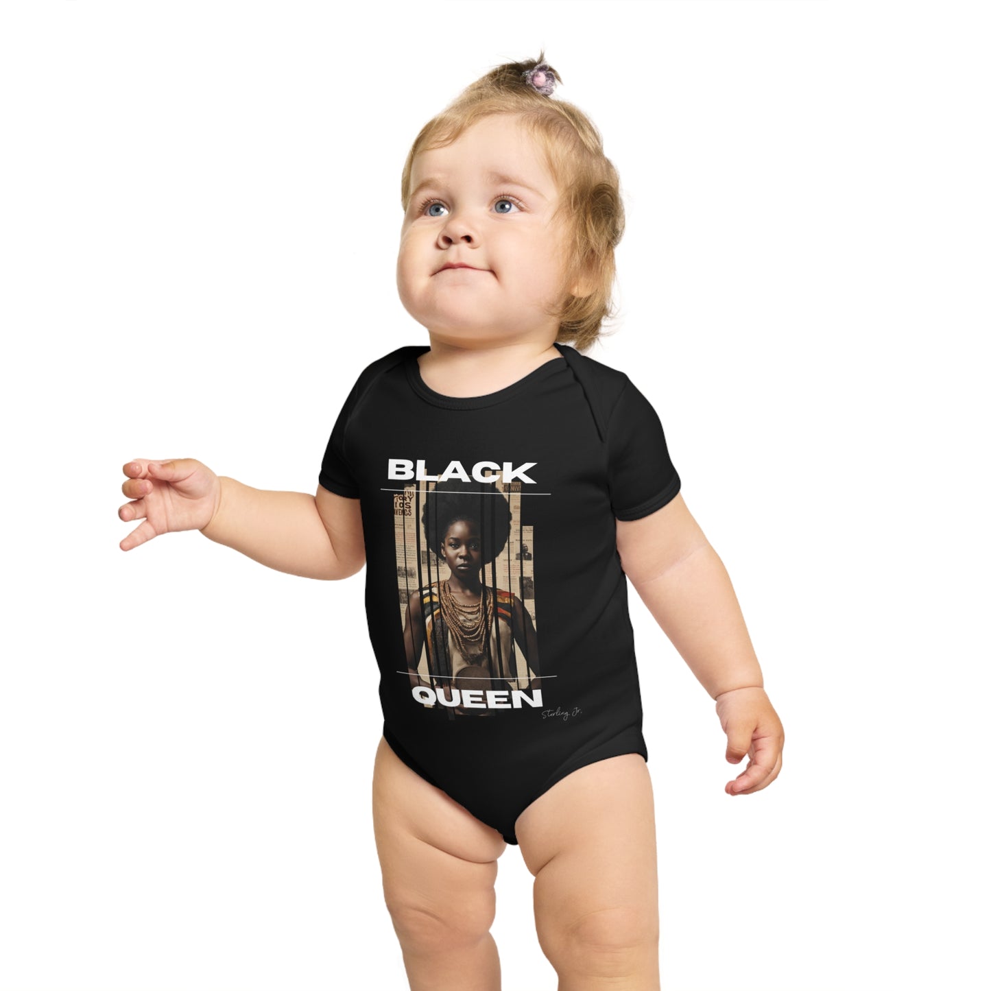 "Black Queen" Short Sleeve Baby Onesie