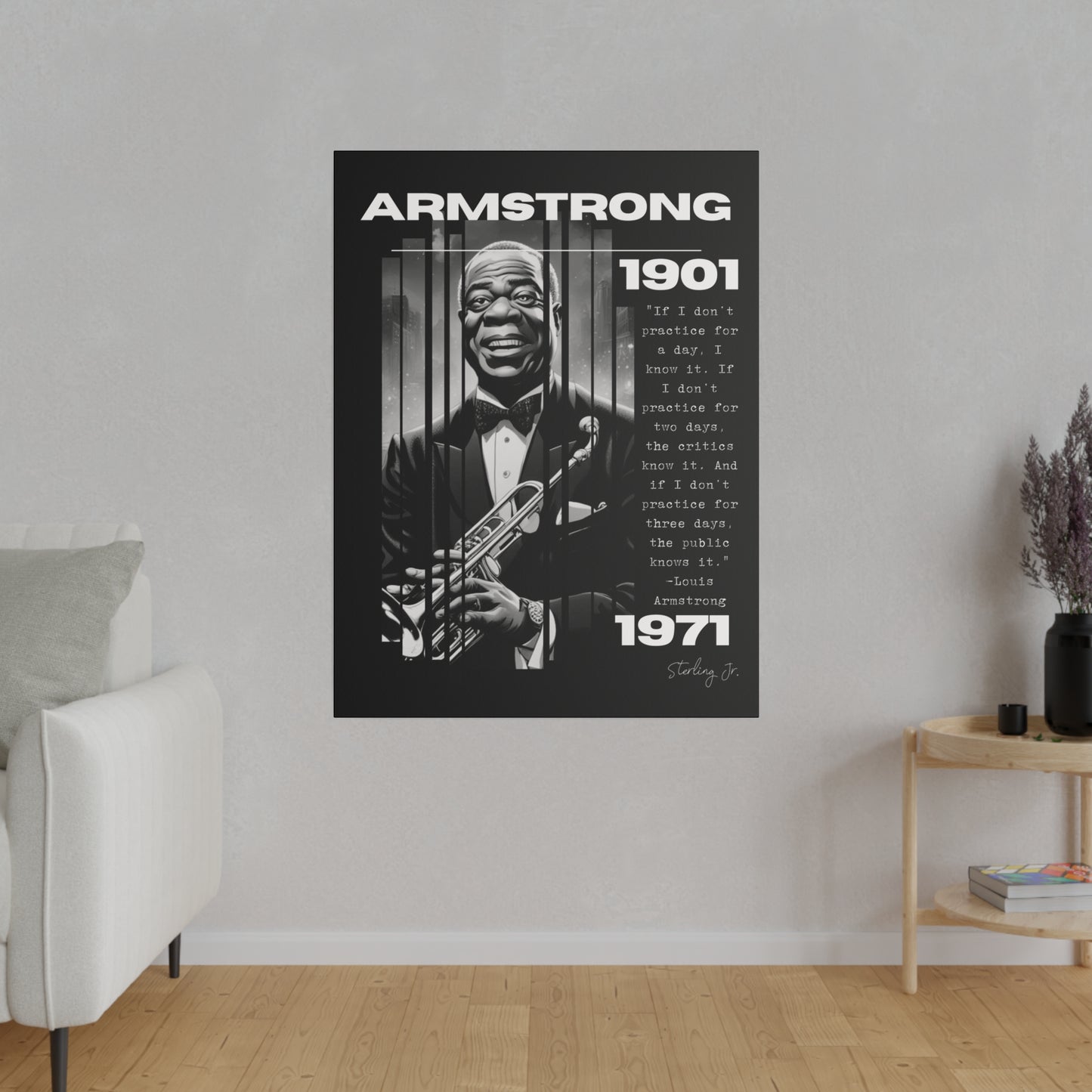 "Louis Armstrong Quote" Matte Canvas