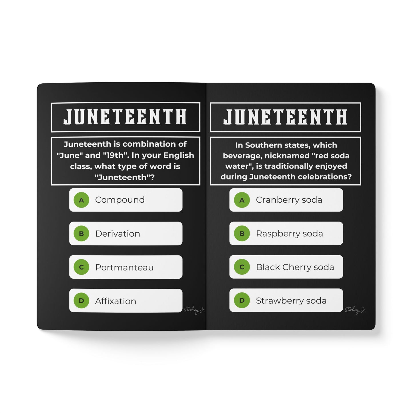 "Juneteenth Fist" Mini Trivia Softcover Journal (with Inside Prints)