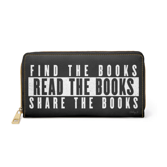 "Black Banned Books" Zipper Wallet