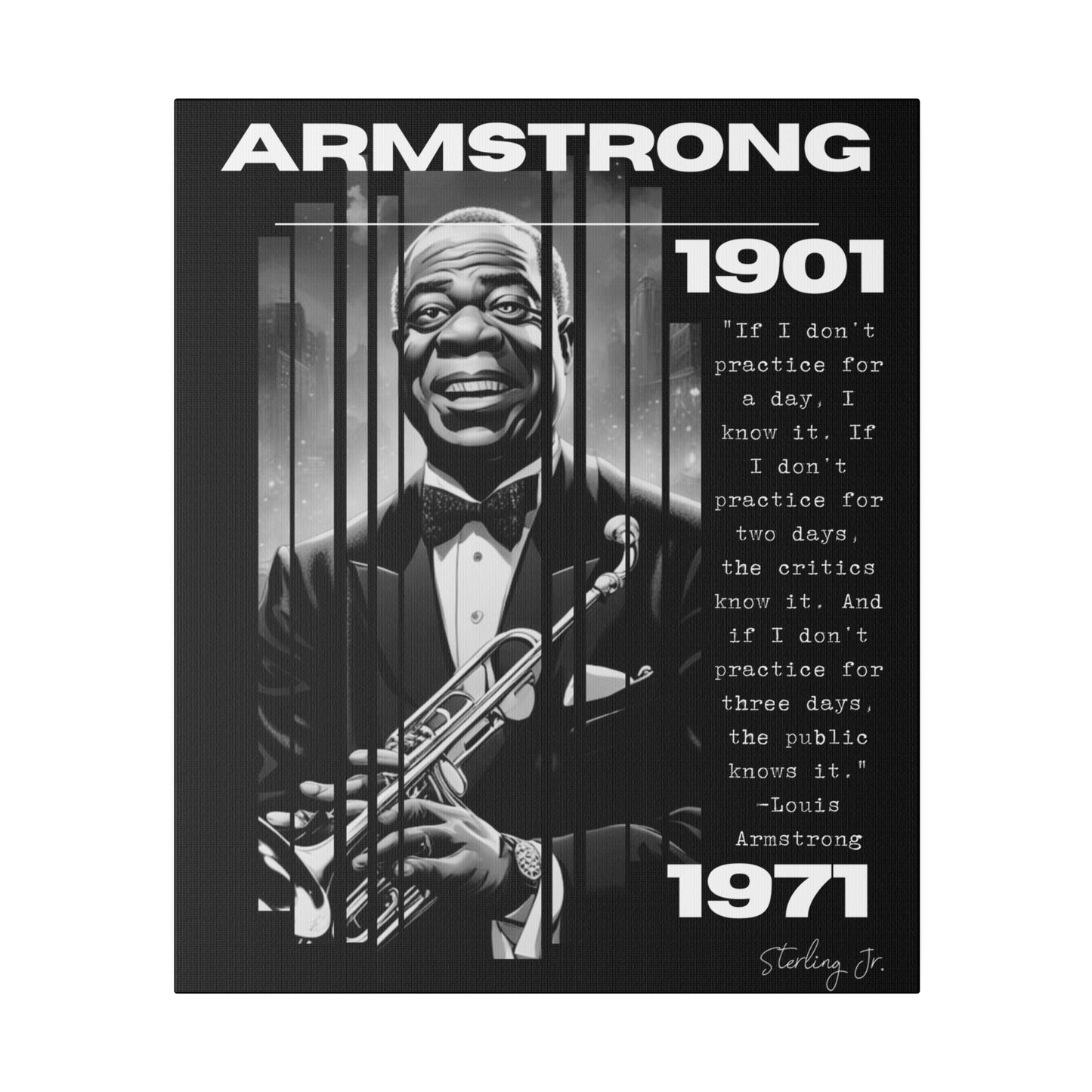 "Louis Armstrong Quote" Matte Canvas