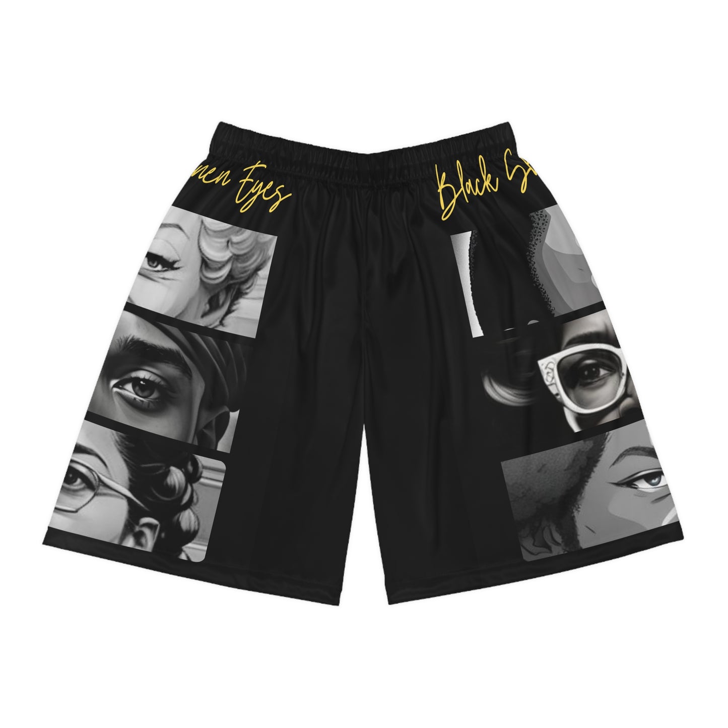 "Black Shonen Eyes" Basketball Shorts (AOP)