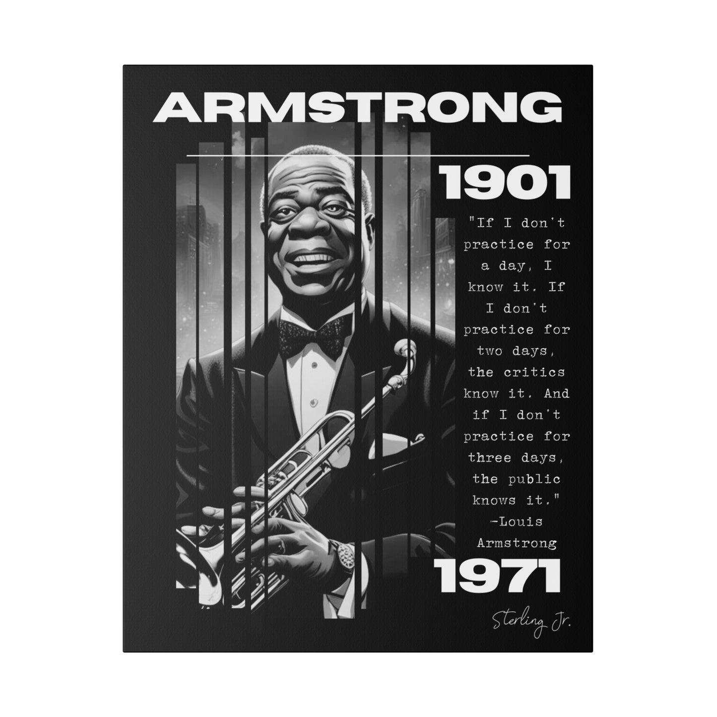 "Louis Armstrong Quote" Matte Canvas