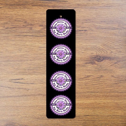 "The Flower Gift" Black PVC Bookmark