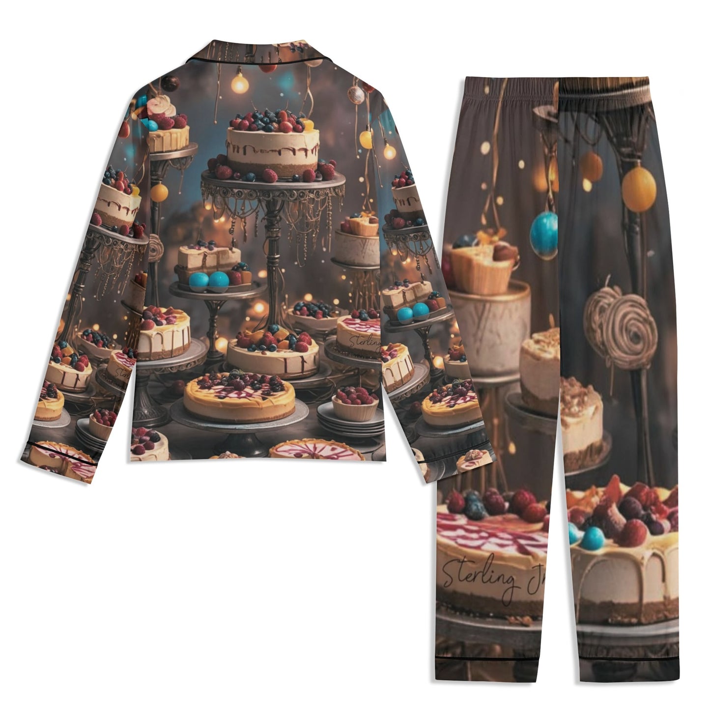 "The Cheesecake Club" Unisex Long Sleeve Adult Nightwear Pajama Set