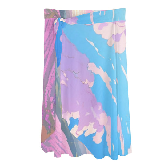 "The Flower Gift" Women's Swimsuit Cover Up Ruffle Tie Side Beach Sarong Wrap Maxi Skirt