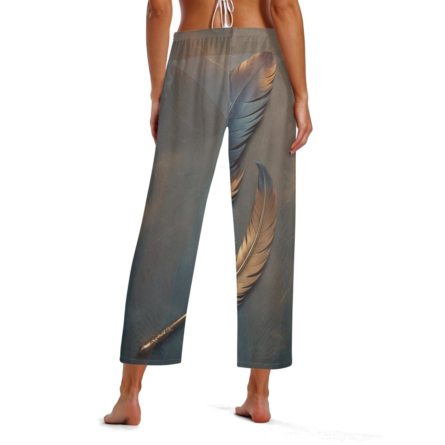 "Tickle, Tickle" Women's See Through Cover up Straight Leg Pants Swimsuit Bikini Bottom