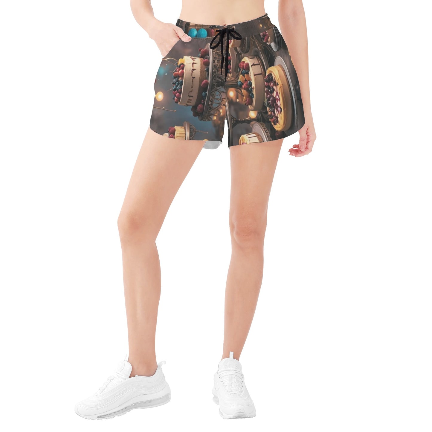 "The Cheesecake Club" Women's All Over Print Casual Beach Shorts