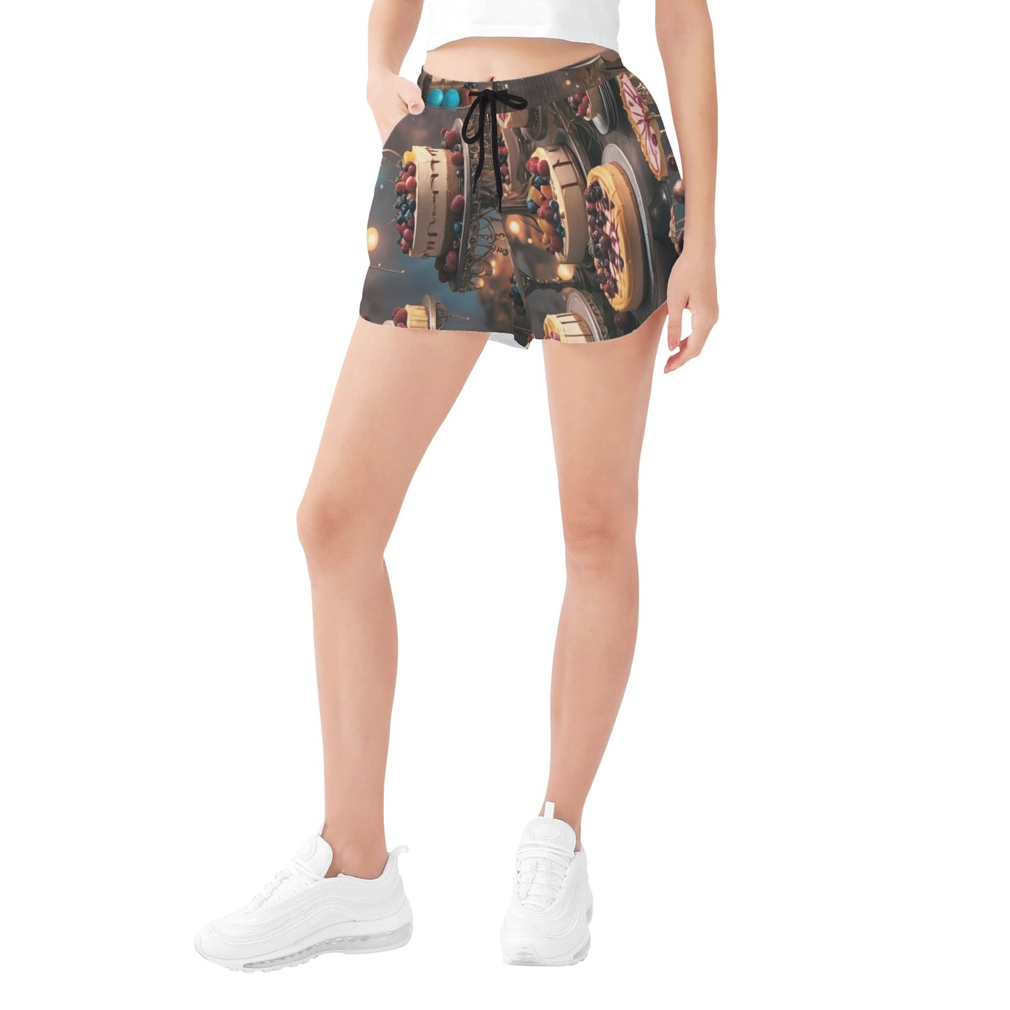 "The Cheesecake Club" Women's All Over Print Casual Beach Shorts