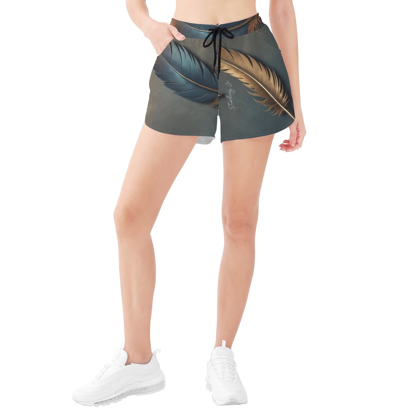 "Tickle, Tickle" Women's All Over Print Casual Beach Shorts