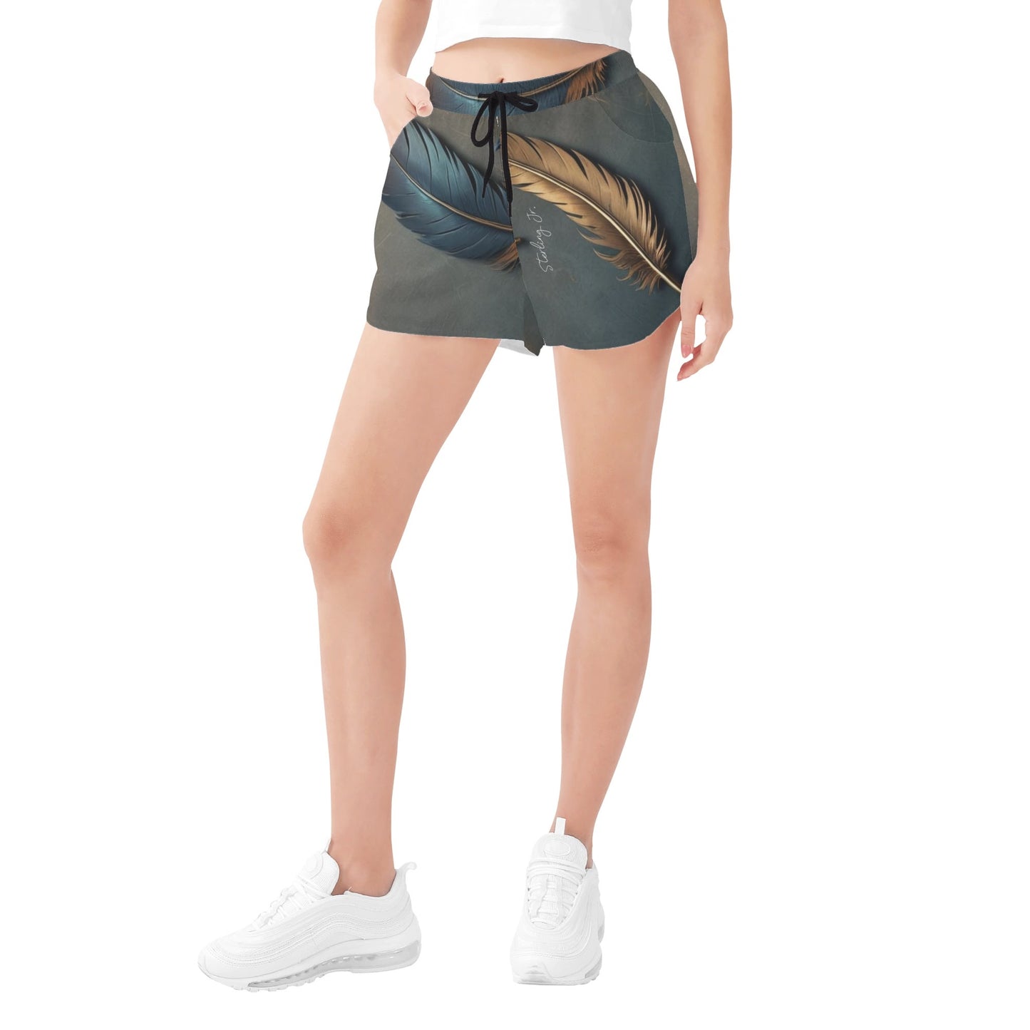 "Tickle, Tickle" Women's All Over Print Casual Beach Shorts