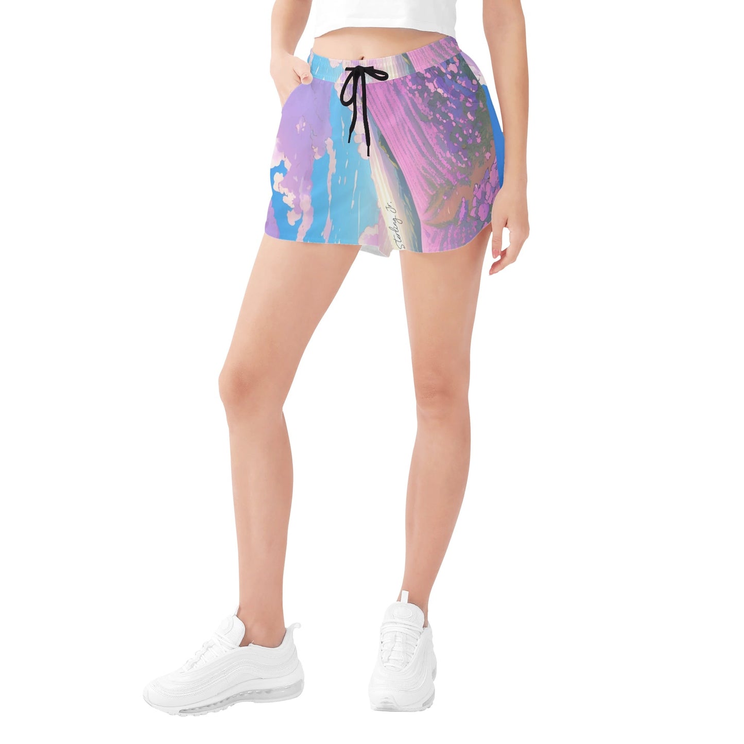 "The Flower Blog" Women's All Over Print Casual Beach Shorts