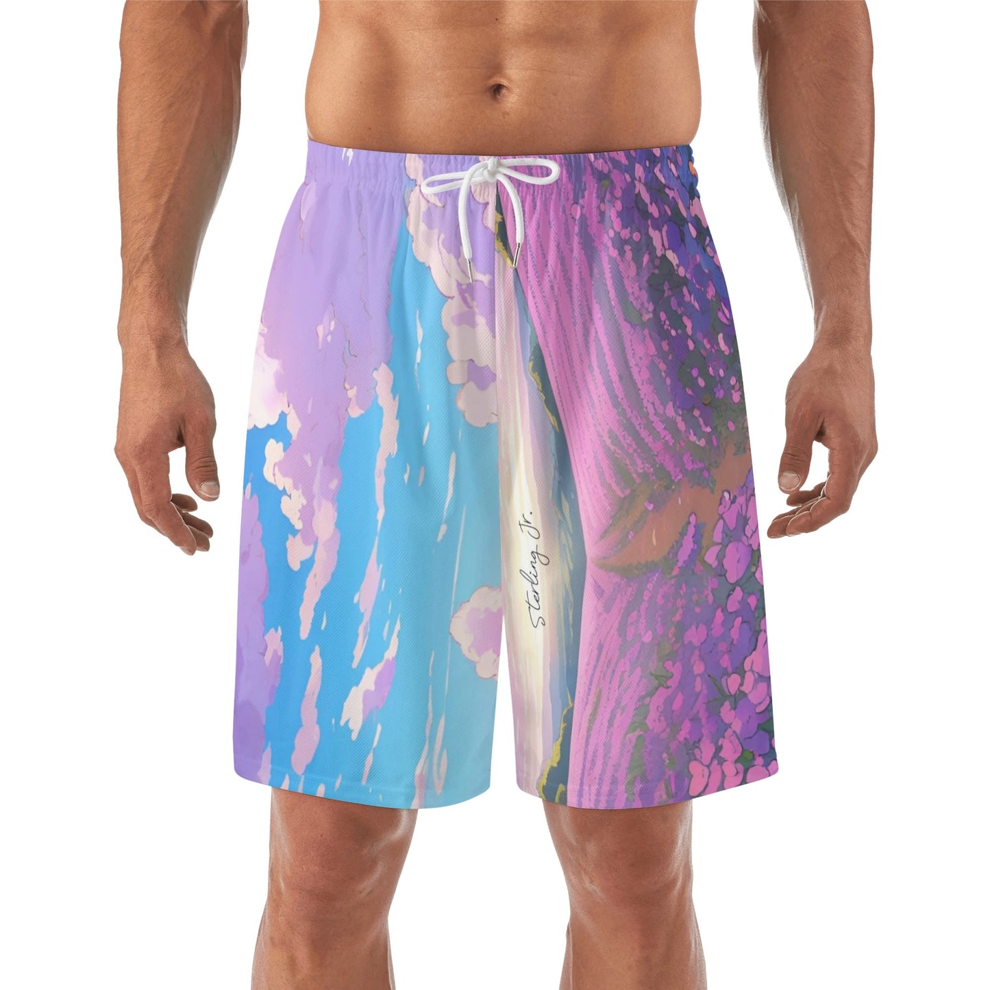 "The Flower Gift" Men's Lightweight Hawaiian Beach Shorts