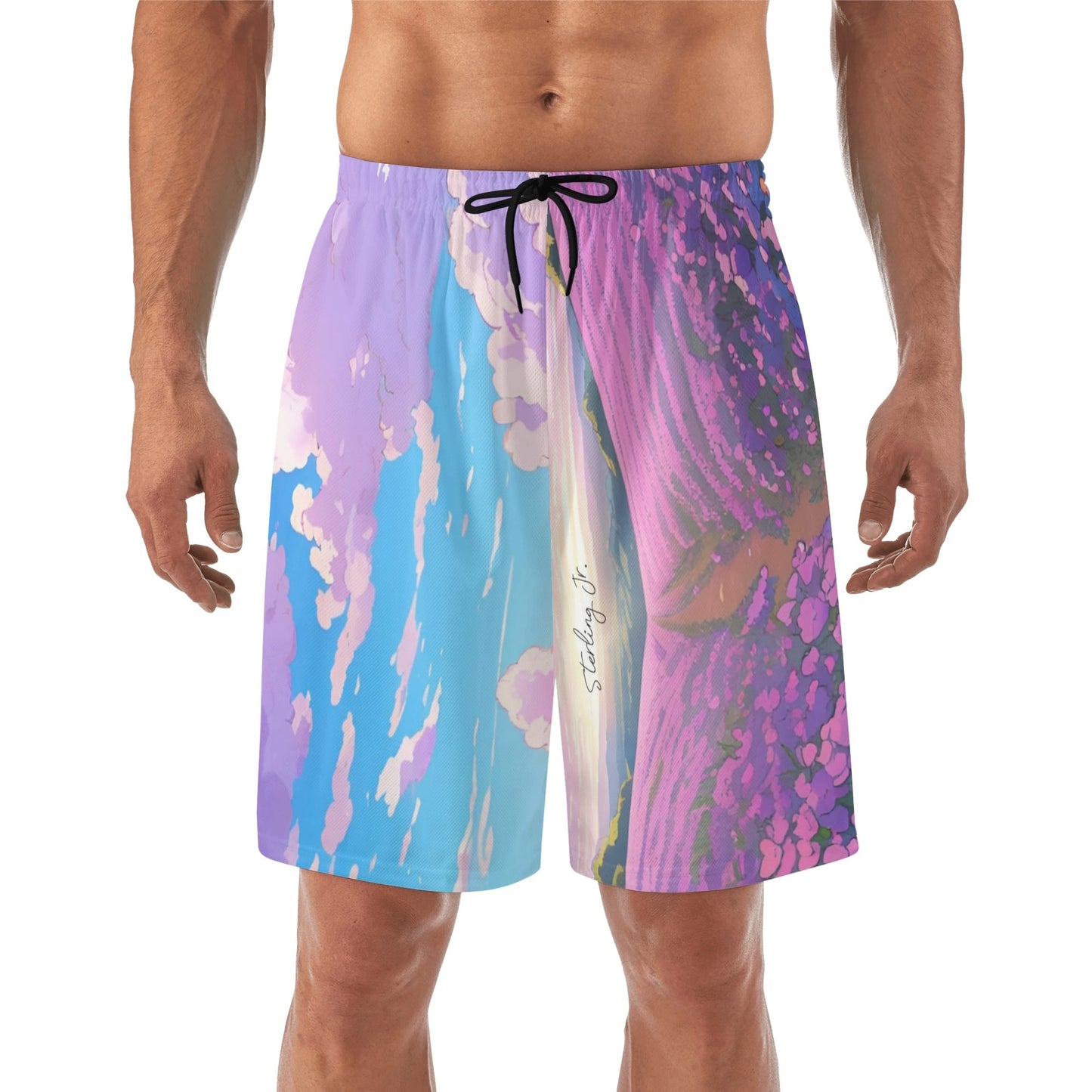 "The Flower Gift" Men's Lightweight Hawaiian Beach Shorts