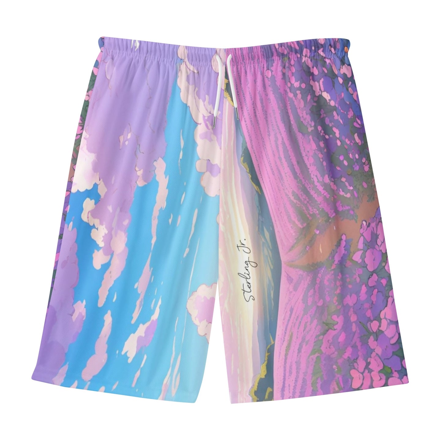 "The Flower Gift" Men's Lightweight Hawaiian Beach Shorts