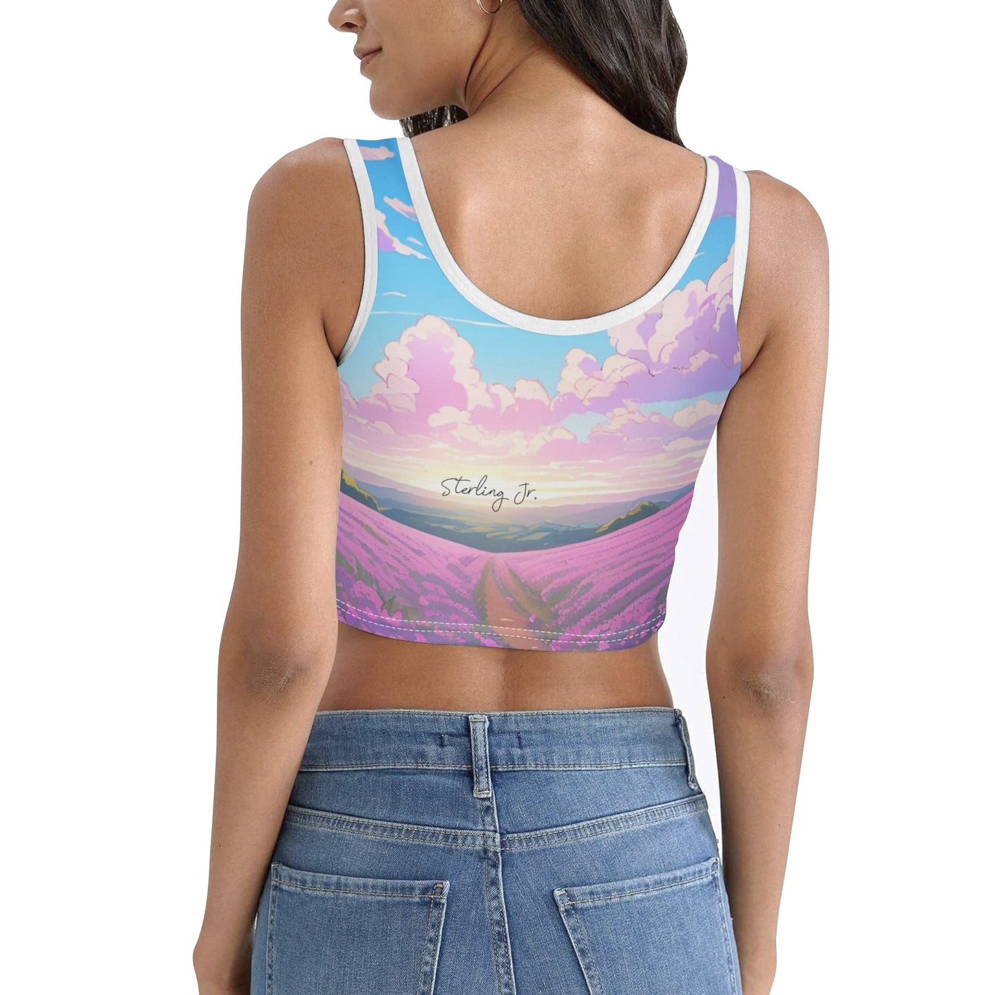 "The Flower Blog" Womens Casual Summer Sleeveless Stretch Crop Tank Top Shirts