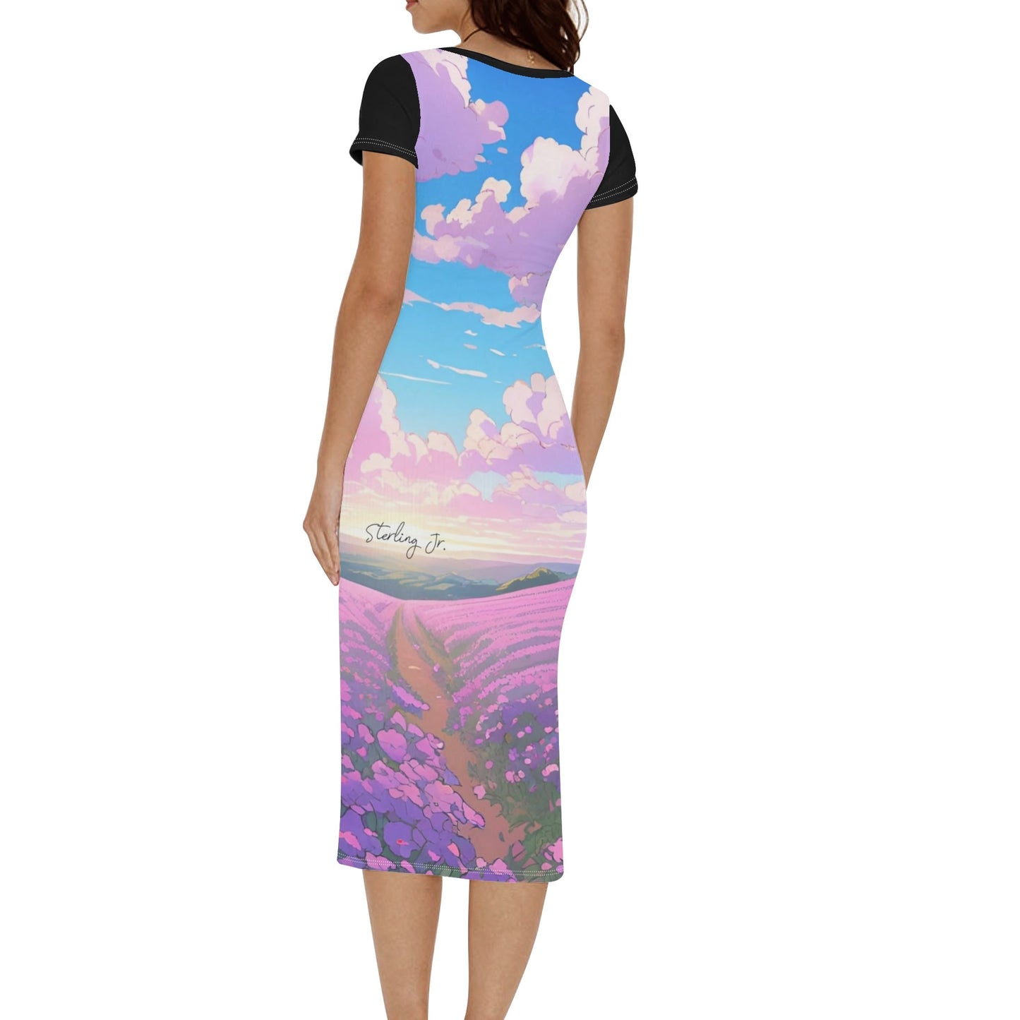 "The Flower Blog" Women's Short Sleeve Dress Casual Tshirt Long Dresses