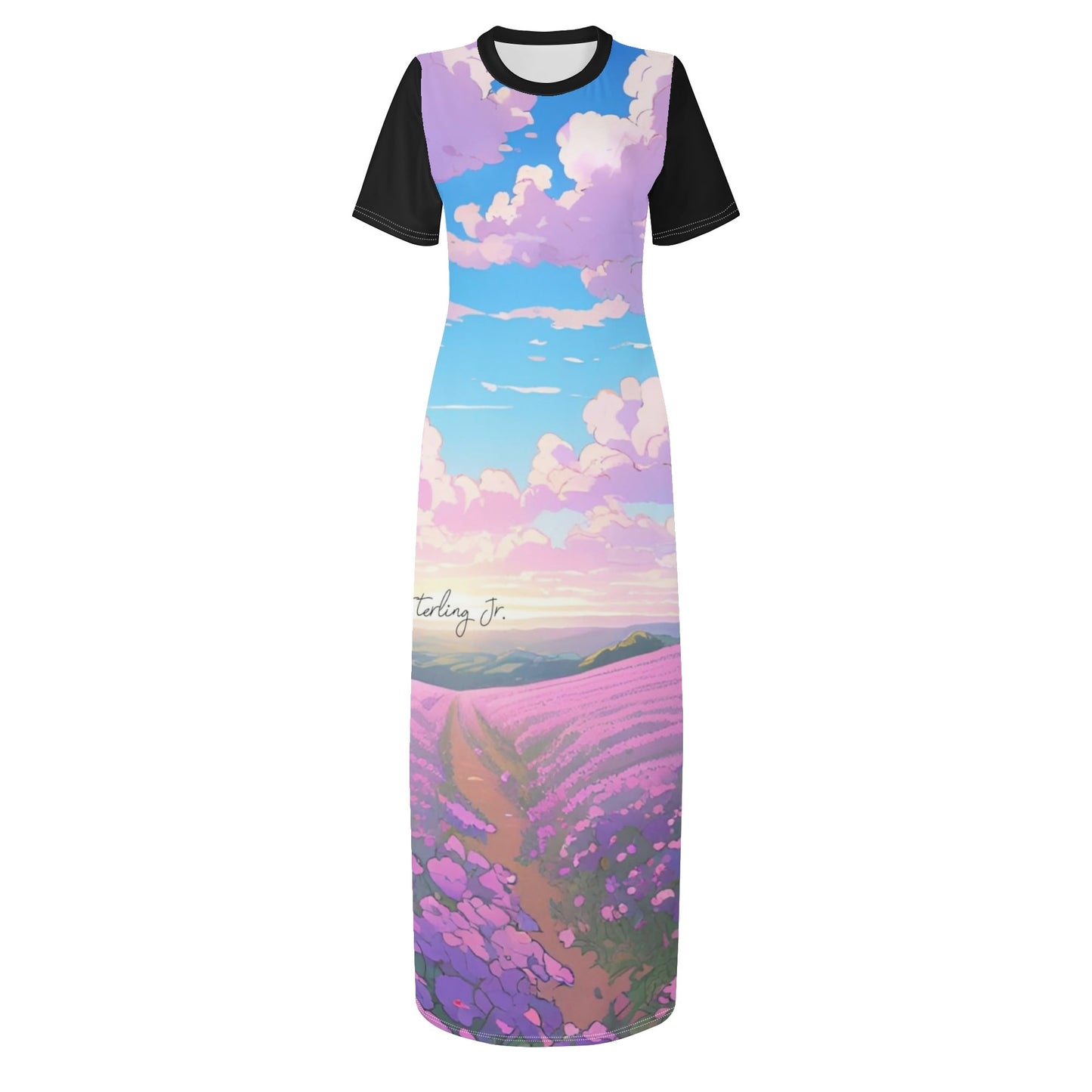 "The Flower Blog" Women's Short Sleeve Dress Casual Tshirt Long Dresses