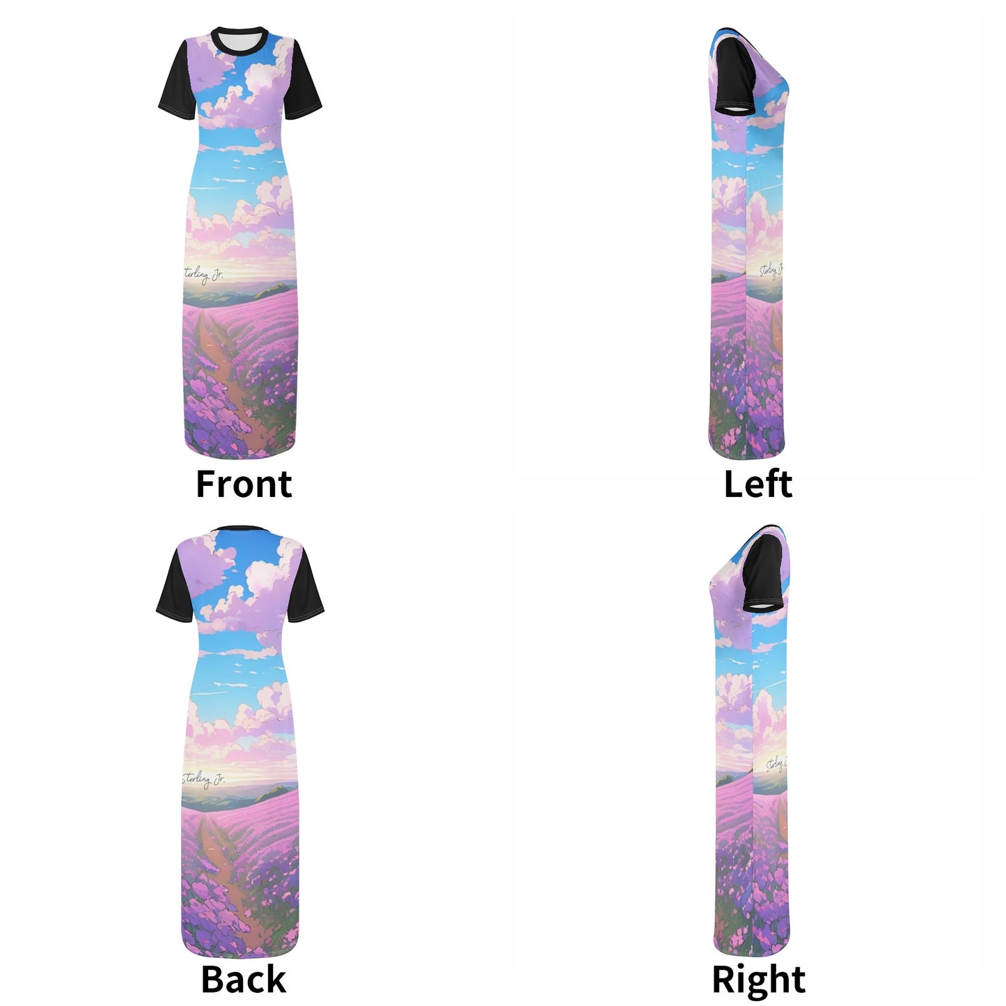 "The Flower Blog" Women's Short Sleeve Dress Casual Tshirt Long Dresses