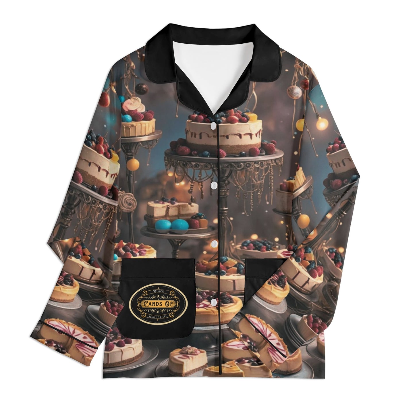 "The Cheesecake Club" Children's Long Sleeve Nightwear Pajama Set with Pockets