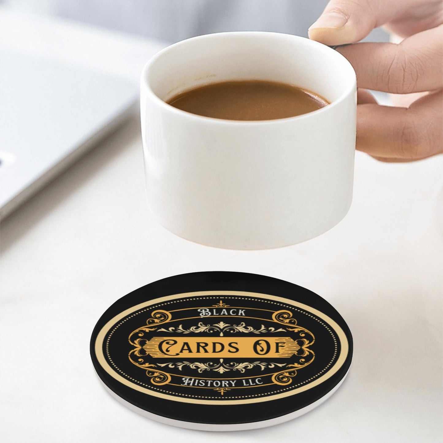 BCOH LLC Round Ceramic Coasters 4 Pcs