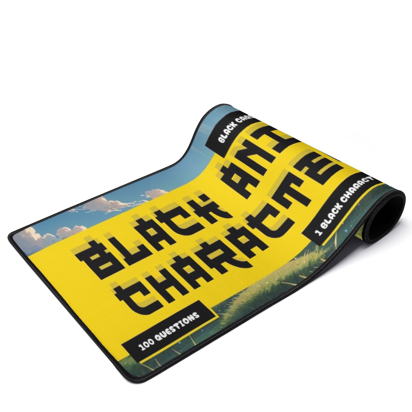 "Black Anime Characters" Rectangle Rubber Gaming Mouse Mat Pad