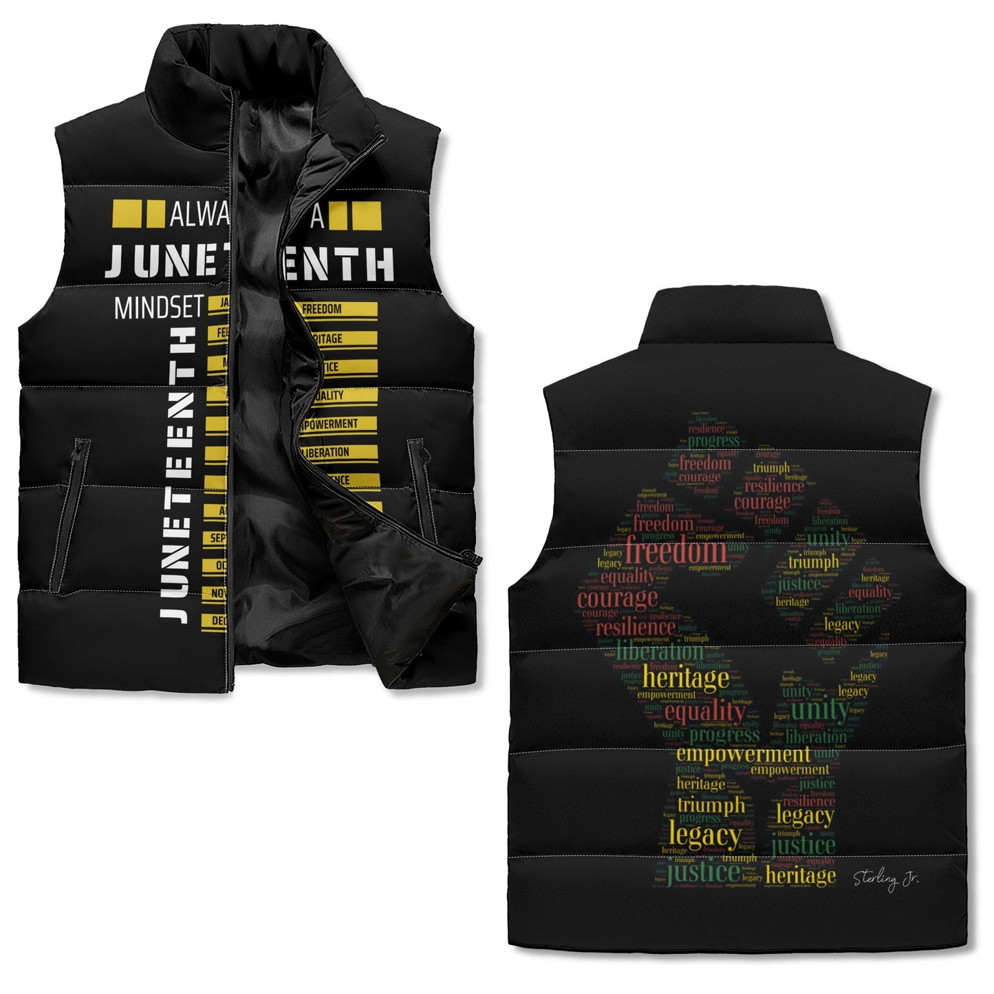 "Juneteenth" Puffer Vest