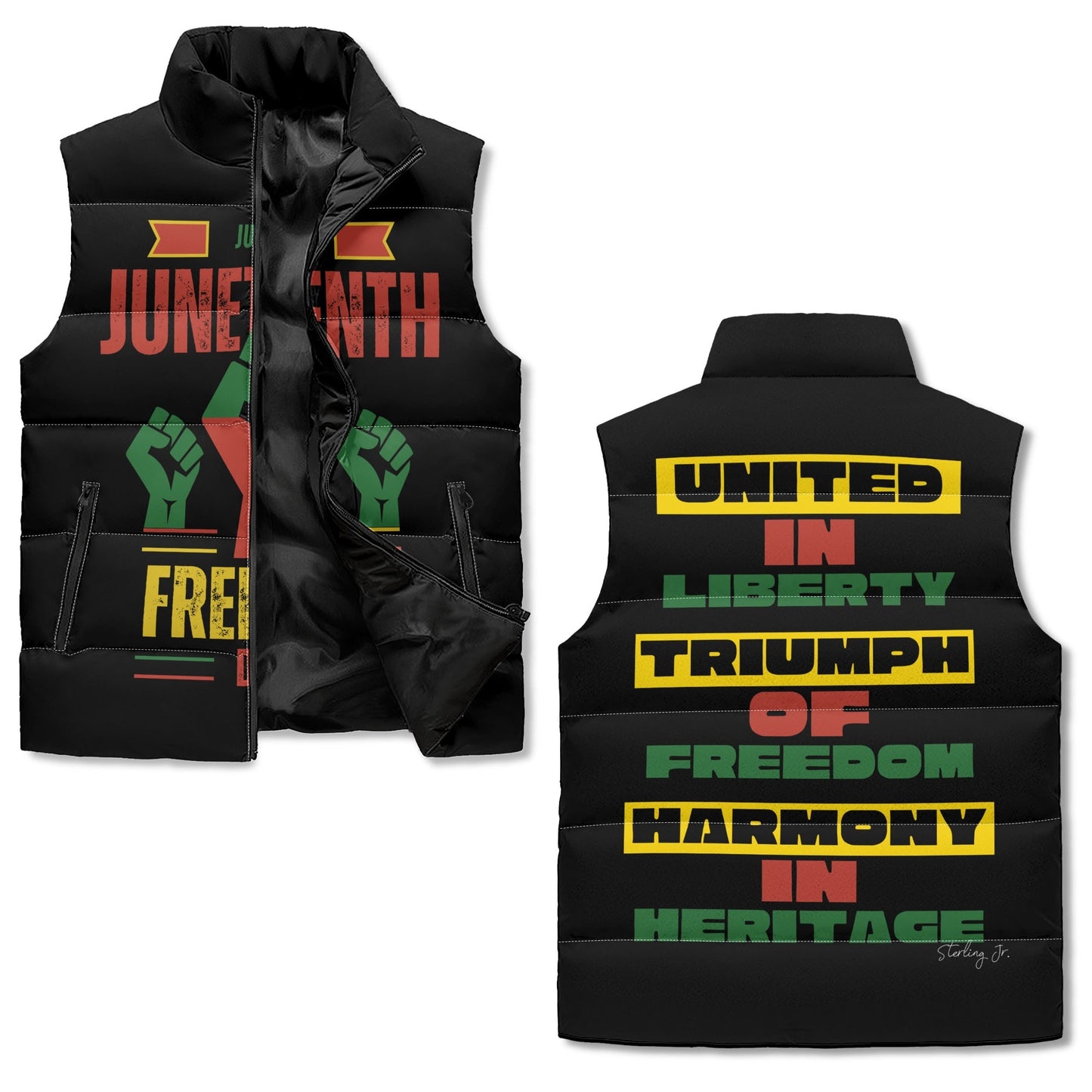 "Juneteenth Fist" Puffer Vest