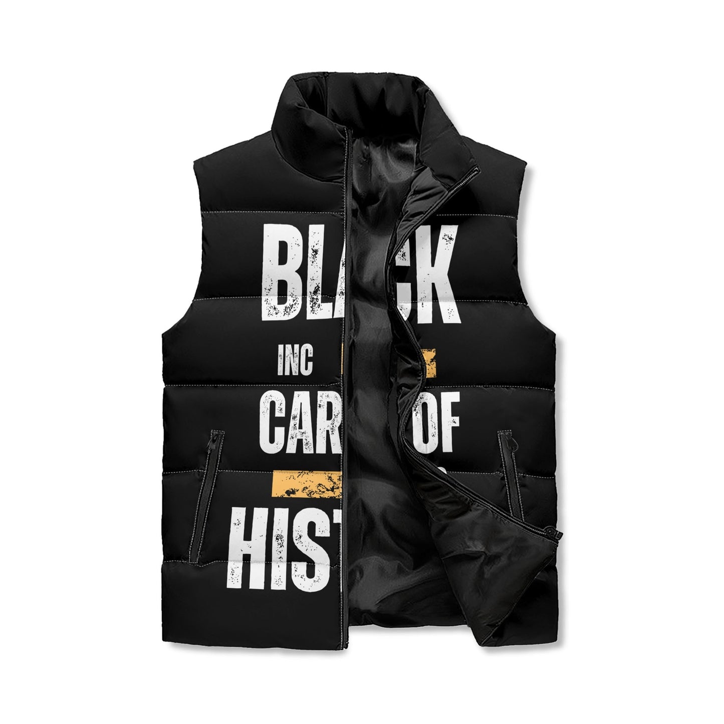 "Black Cards Of History" Puffer Vest