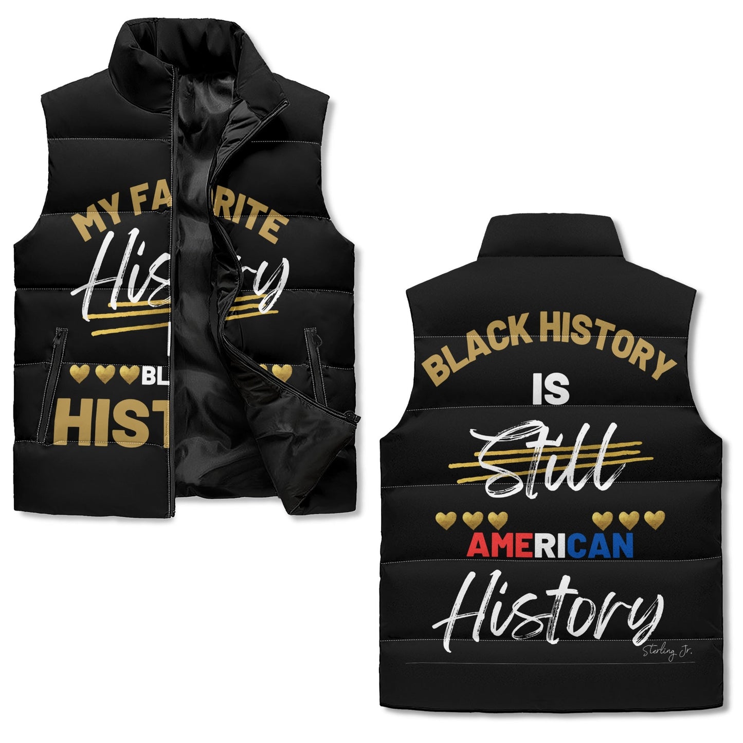 "Black History" Puffer Vest