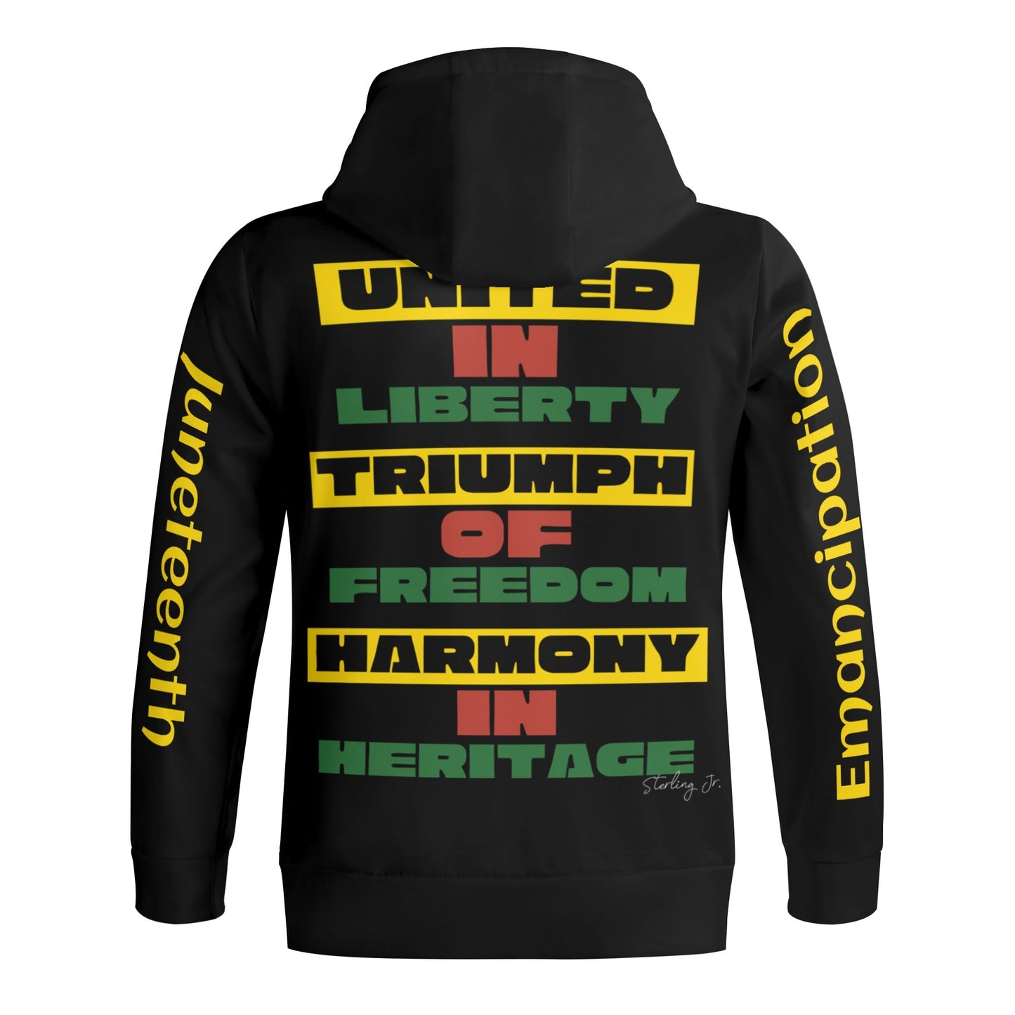 Juneteenth Fist Adult Full Zip Turtleneck Hoodie