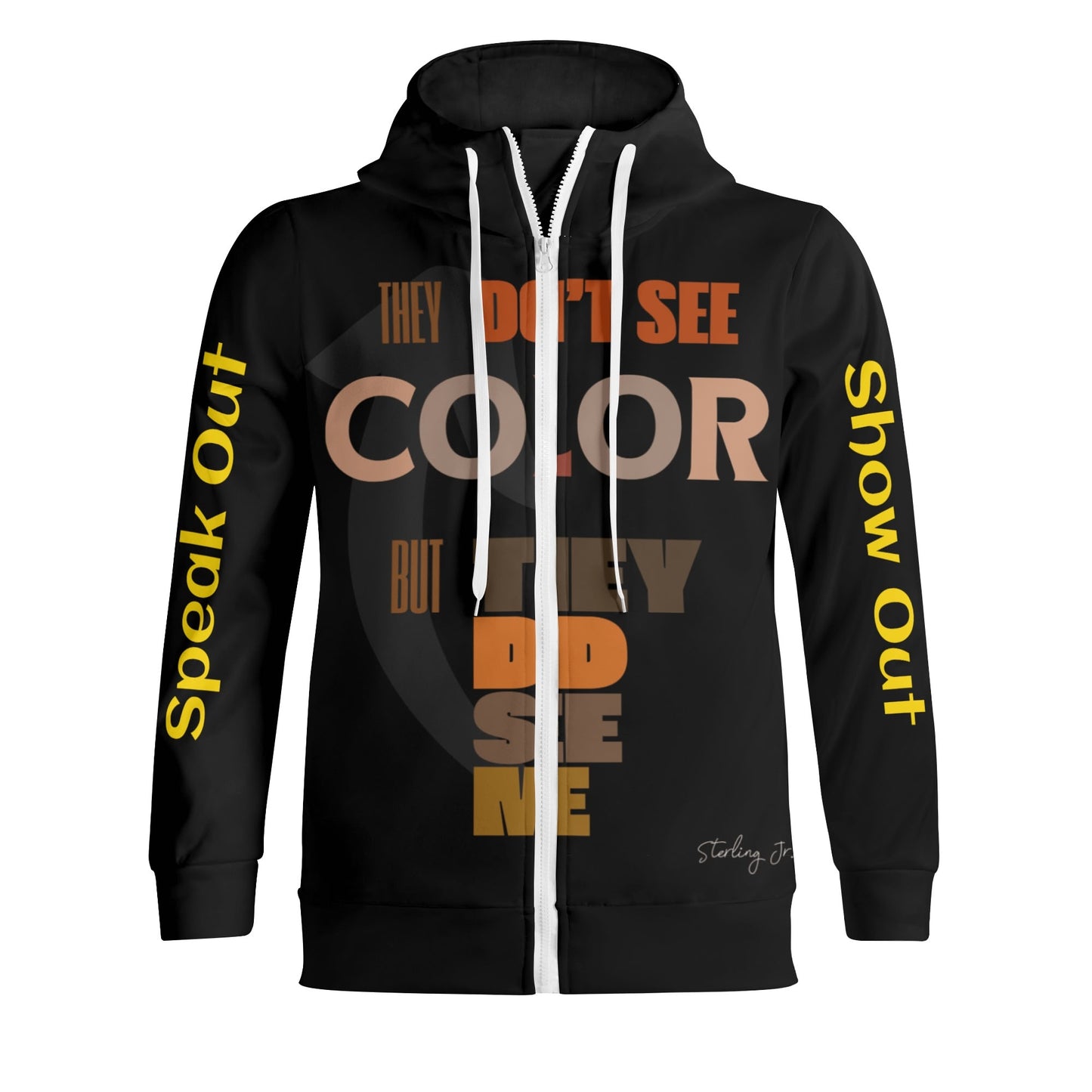 Seeing Beyond Color Adult Full Zip Turtleneck Hoodie